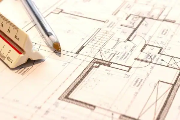 Image of architect Gloucester drawings